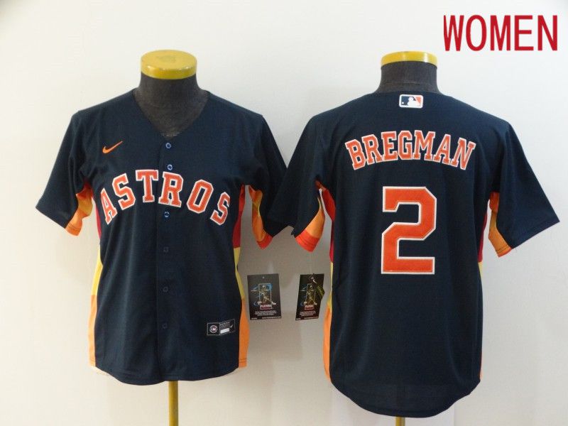 Women Houston Astros #2 Bregman Blue Nike Game MLB Jerseys->women mlb jersey->Women Jersey